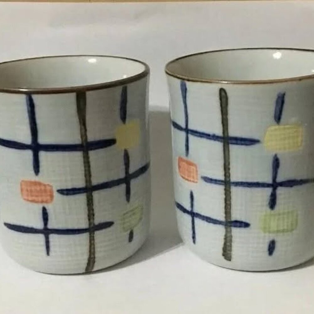 NEW Japanese Cup - 2 pc 3”H Porcelain Tea Coffee Mug Cup, Made in Japan